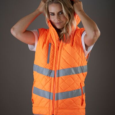 Yoko Hi-Vis Kensington Hooded Gilet Thumbnail