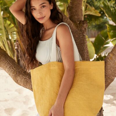 Soft Washed Jute Beach Bag Thumbnail