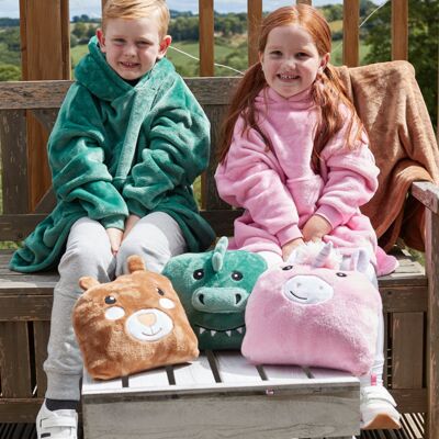 Brand Lab Kids Character Cushion Hooded Blanket Thumbnail