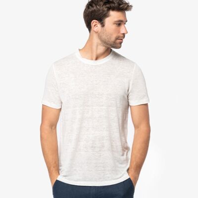 Spasso Crew Neck Linen T-Shirt Thumbnail