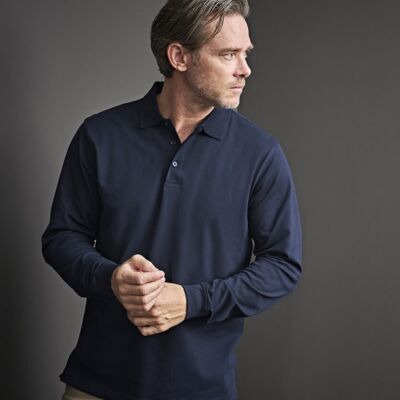 Luxury stretch long sleeve polo (1406) Thumbnail