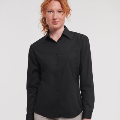 Russell Collection Ladies Long Sleeve Easy Care Poplin Shirt Thumbnail